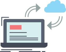 sync processing data dashboard arrows Flat Color Icon Vector