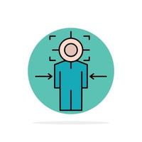 Man Focus Target Achieve Goal Abstract Circle Background Flat color Icon vector