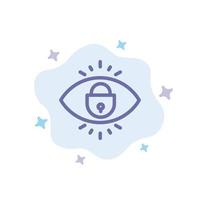 Eye Internet Security Lock Blue Icon on Abstract Cloud Background vector