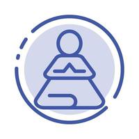 Fast Meditation Training Yoga Blue Dotted Line Line Icon vector