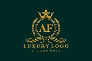 Initial AF Letter Royal Luxury Logo template in vector art for Restaurant, Royalty, Boutique, Cafe, Hotel, Heraldic, Jewelry, Fashion and other vector illustration.