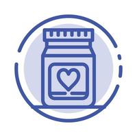 Medicine Love Heart Wedding Blue Dotted Line Line Icon vector