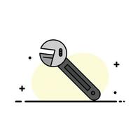 Wrench Option Tool Spanner Tool  Business Flat Line Filled Icon Vector Banner Template