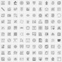 100 iconos de negocios para web y material impreso vector