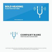 Concert Fork Cameron Pitch Reference SOlid Icon Website Banner and Business Logo Template vector