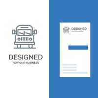 Truck Van Vehicle Education Grey Logo Design and Business Card Template vector