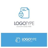File Document Lock Security Internet Blue outLine Logo with place for tagline vector