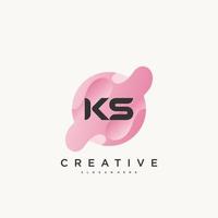 KS Initial Letter Colorful logo icon design template elements Vector