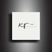 KQ Signature style monogram.Calligraphic lettering icon and handwriting vector art.