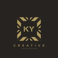 KY initial letter luxury ornament monogram logo template vector