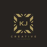 KJ initial letter luxury ornament monogram logo template vector