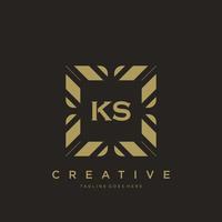 KS initial letter luxury ornament monogram logo template vector