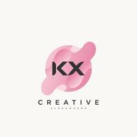 KX Initial Letter Colorful logo icon design template elements Vector