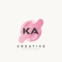 vector de elementos de plantilla de diseño de icono de logotipo colorido de letra inicial ka