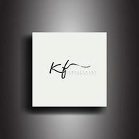 KF Signature style monogram.Calligraphic lettering icon and handwriting vector art.