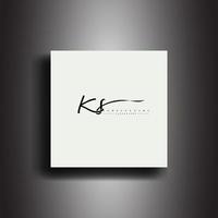 KS Signature style monogram.Calligraphic lettering icon and handwriting vector art.