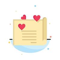 carta de amor tarjeta de boda propuesta de pareja plantilla de icono de color plano abstracto de amor vector