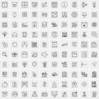 100 iconos de negocios para web y material impreso vector