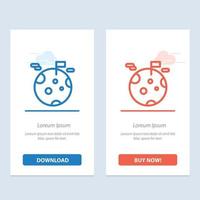 Planet Gas Giant Space  Blue and Red Download and Buy Now web Widget Card Template vector