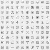 100 iconos de negocios para web y material impreso vector