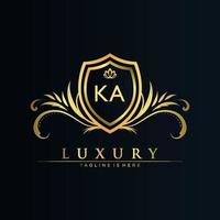 KA Letter Initial with Royal Template.elegant with crown logo vector, Creative Lettering Logo Vector Illustration.