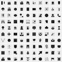 Set of 100 Universal Solid Icons vector