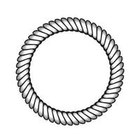 Circle rope frame. Round Endless rope loop isolated