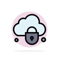 Internet Cloud Lock Security Abstract Circle Background Flat color Icon vector