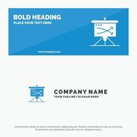 Strategic Business Plan Planning Graph SOlid Icon Website Banner and Business Logo Template