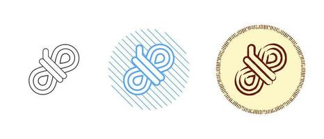 This is a set of contour and colored rope icons vector