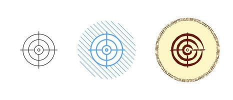 This is a set of contour and color target icons vector
