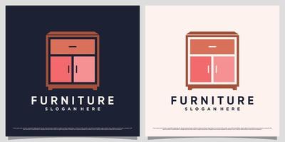 inspiración en el diseño del logotipo de muebles para negocios de interiores con un concepto moderno único vector