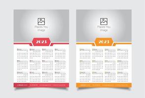 Wall Calendar Design 2023 vector