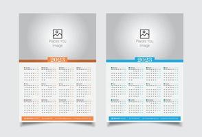 Wall Calendar Design 2023 vector