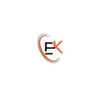 EK Simple Clean Modern Style Initial Letters logo  Vector