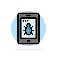 Mobile Security Bug Abstract Circle Background Flat color Icon vector