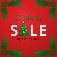 discount for Christmas. Merry Christmas sales promotion poster banner. vector