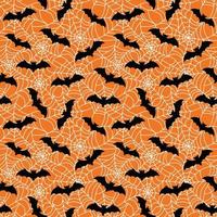 Seamless pattern of Halloween with web background and black bats vector