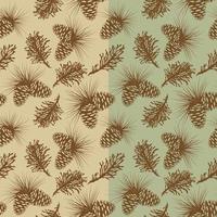 seamless pattern of christmas natural with pine cones and branches-Christmas vector design