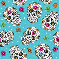 Seamless pattern of Halloween Day of the Dead, Sugar Skull-Halloween Vector Design