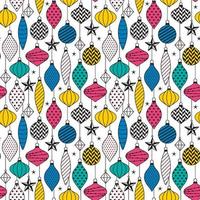 Seamless Pattern of Colorful Christmas Ornaments - Christmas Vector Design