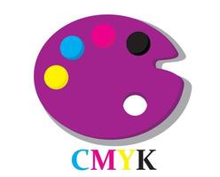 CMYK color palatte showing 4 colors vector