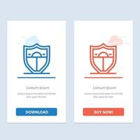 Shield Security Motivation  Blue and Red Download and Buy Now web Widget Card Template vector