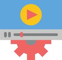 Video Play Setting Design  Flat Color Icon Vector icon banner Template