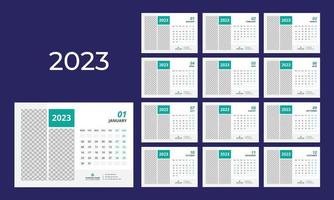 plantilla de calendario de escritorio 2023 vector