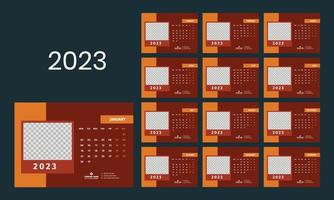 plantilla de calendario de escritorio 2023 vector