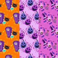 Collection of halloween patterns suitable for wallpaper vector