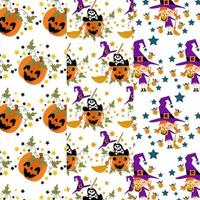 colección de patrones de halloween adecuados para papel tapiz vector