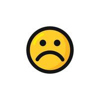 Sad face emoticon icon vector