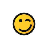 Winking face emoticon icon vector